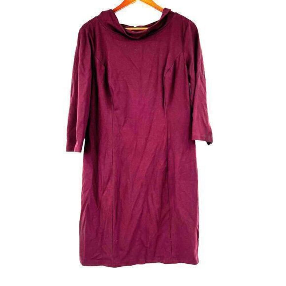Talbots burgundy dress pullover zip back hoop & loop closure plus size 14